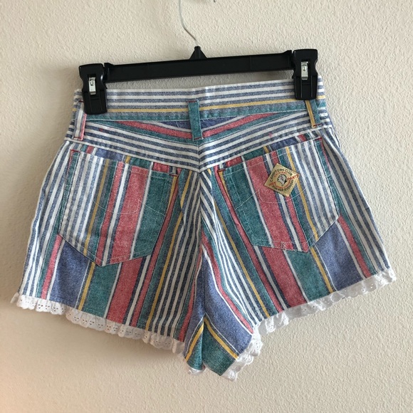 Vintage Deadstock 90’s Striped Shorts - Picture 2 of 4